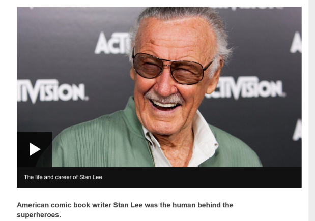 A Picture of Stan Lee From The BBC